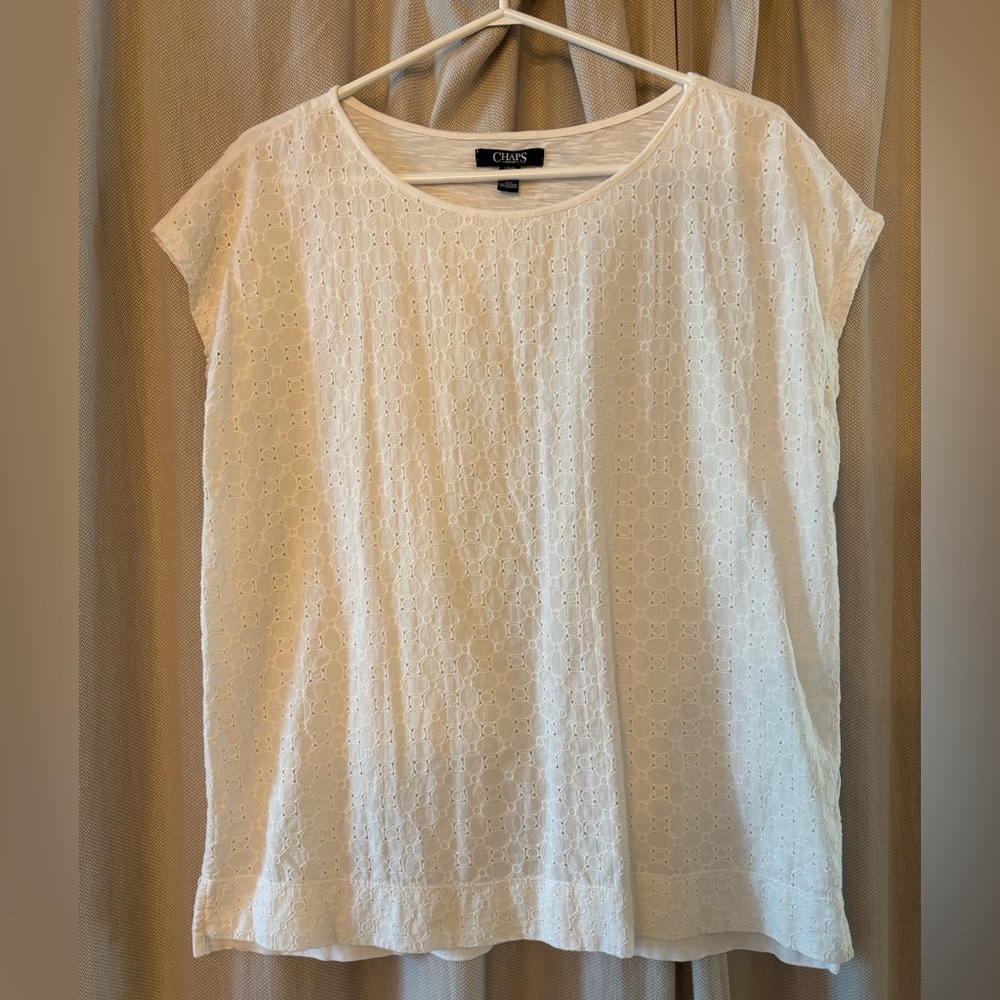 Chaps eyelet lace tee